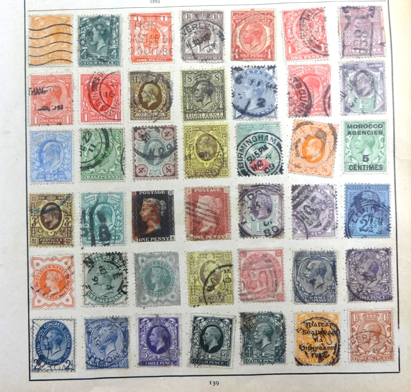 Strand stamp album of World stamps including 1840 penny black