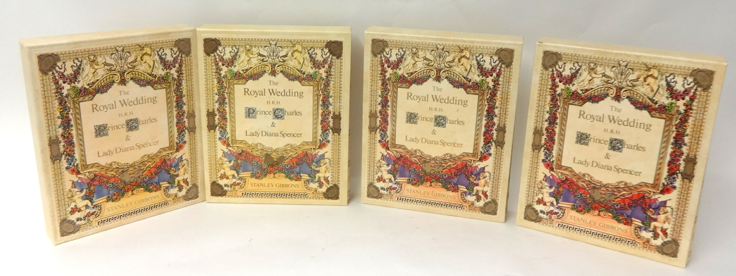 Four Volumes Stanley Gibbons The Royal Wedding Charles and Diana Mint stamps