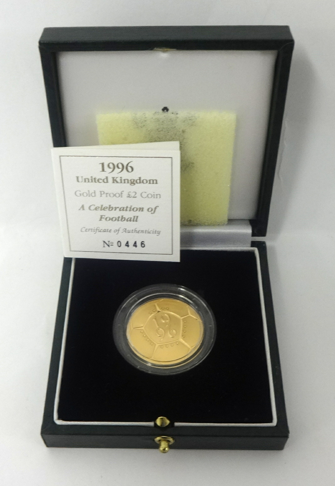 Royal Mint UK gold proof two pound coin, a celebration of football, 22 ct gold, 15.97g, cased