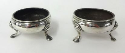 Pair of George III silver salts possibly by Dorothy Mills circa 1760