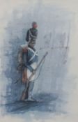 BEN MAILE (b1922) two signed Military prints `The Rifle Men` limited edition 87/100, 37cm x 23cm