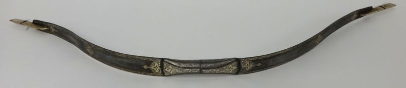 20th century Middle Eastern ornate bow, 90cm tip to tip