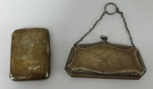 Silver purse and silver cigarette box (2)