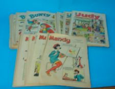 A collection of fourty one girls comics including Bunty, Mandy, Judy and Tammy
