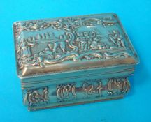 19th century Dutch snuff box with embossed decoration all over