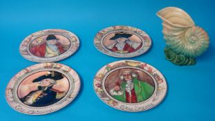 Four Royal Doulton Series plates, The Mayor, The Hunting Man, The Admiral and The Squire also a