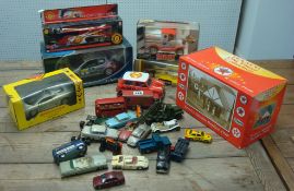 Various diecast models boxed and loose including MUFC models, Burago and Texaco
