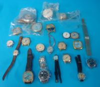 Quantity of various wrist watches and spares including dials