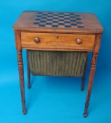 Victorian games and work table on turned legs