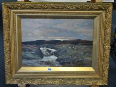 J GREGOR (19th/20th century) oil on canvas `Landscape`, signed, in original gilt frame, 40cm x 50cm