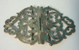 A silver and chased nurses buckle