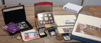 A collection of Commemorative coins including Royalty First Day Cover issue collection in album,