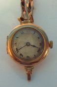 1930/40s Ladies wrist watch with gold case