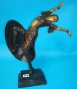 Reproduction Chiparus sculpture of an Art Deco figure, 40cm,