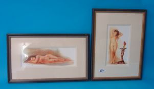 Two Nude female prints by Dorothea Buxton Hyde and two others