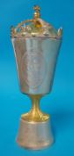Commemorative boxed goblet and cover, in silver and gilt by Pobjoy Mint Limited, 1977 Jubilee
