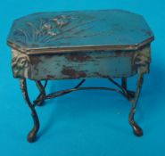 Silver miniature table of French design