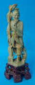 Chinese carved soap stone figure, 35cm high