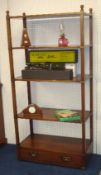 A mahogany freestanding open bookcase, fitted with single drawer, approx 188cm x 92cm
