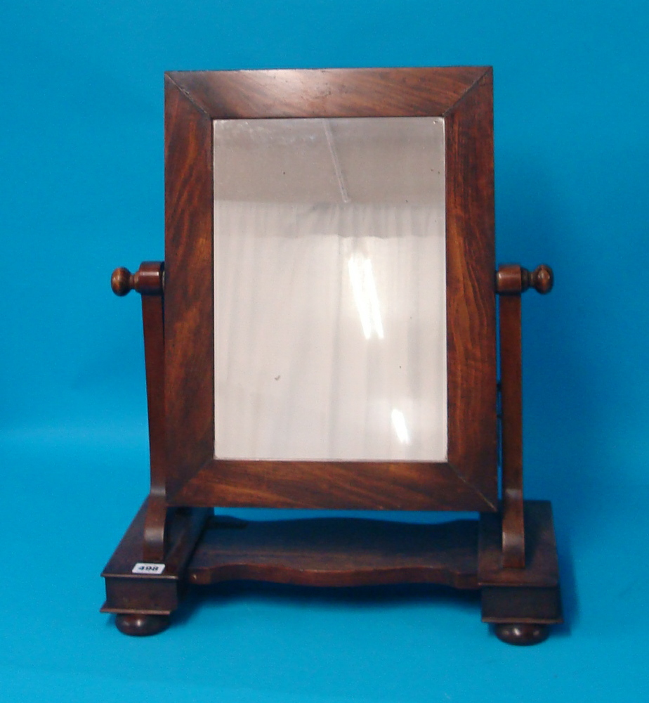 A mahogany framed dressing table mirror