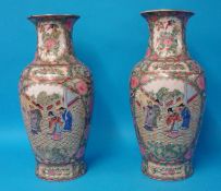Pair of reproduction large Chinese vases 48cm high