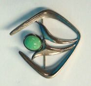 Danish silver and turquoise brooch stamped Norway Sterling