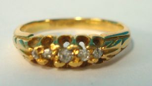 18ct five stone diamond ring, size I