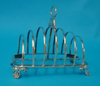 Early Victorian six division toast rack, Sheffield 1839, HW & Co (Henry Wilkinson & Co),