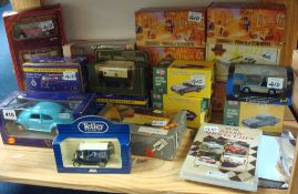 Collection of various boxed diecast models including Matchbox Great Beers Series, Atlas editions,