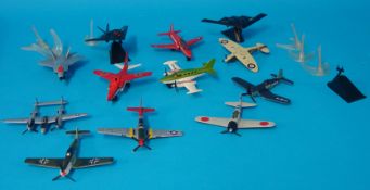Atlas Editions scale models of WWII fighter planes also static miniature models including ships,