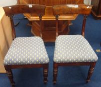 A pair early Victorian mahogany framed  back dining chairs