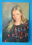 ROBERT LENKIEWICZ (1941-2002) oil on canvas `Portrait of Susan Preston` circa 1970, signed,