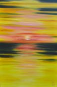 SUE WILLS (Plymouth Artists) oil on canvas `Yellow Sunset`, signed, 115cm x 75cm, Provenance;