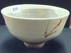 William Marshall studio pottery stem bowl, 18cm diameter