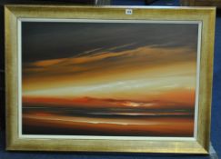 JONATHAN SHAW (British Society of Painters) oil on canvas `Cappuccino Skies` 57cm x 89cm