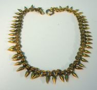 A yellow metal fringe necklace approximately 23.3g tested for 9ct gold