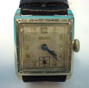 A traditional Gents Gruen square dial wrist watch with sub second dial