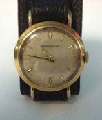 A Gents Jaeger Le Coutre 9ct gold wrist watch