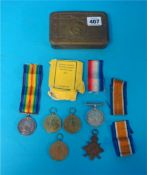 Three Great War medals awarded to J.599.C.H.BLACKER.A.B.R.N., also a pair to SPR J.H.Oats RE,and a