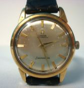 Gents 9ct gold Omega Seamaster automatic wrist watch and box