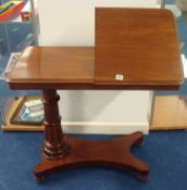 A Victorian mahogany adjustable music stand table