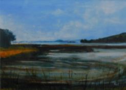 ROSALIE WYATT acrylic `St Johns Lake`, 39cm x 49cm, Provenance; direct from the artist,Donated by
