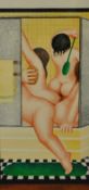 BERYL COOK (1928-2008) silkscreen `Bathroom` print no 250/300, 68cm x 34cm framed