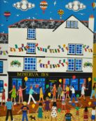 BRIAN POLLARD acrylic on board `The Minerva Inn, Plymouth` 50cm x 39cm