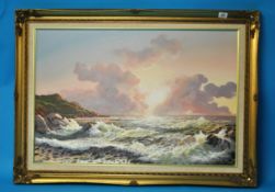 BRIAN HORSWELL oil on canvas `Marine Scene` 64cm x 90cm, signed