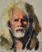 ROBERT LENKIEWICZ (1941-2002) gouache `Self Portrait` signed , 50cm x 36cm, Proveance Atlantic