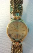 Ladies gilt Tudor Rolex wrist watch with date