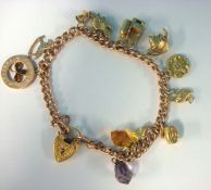 9ct gold charm bracelet, 20g