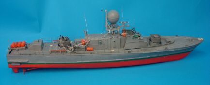 Model of a German boat `Wiesel` for radio control, approx 100cm long