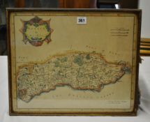 Antique map Sussex by Robert Morden, 35cm x 42cm